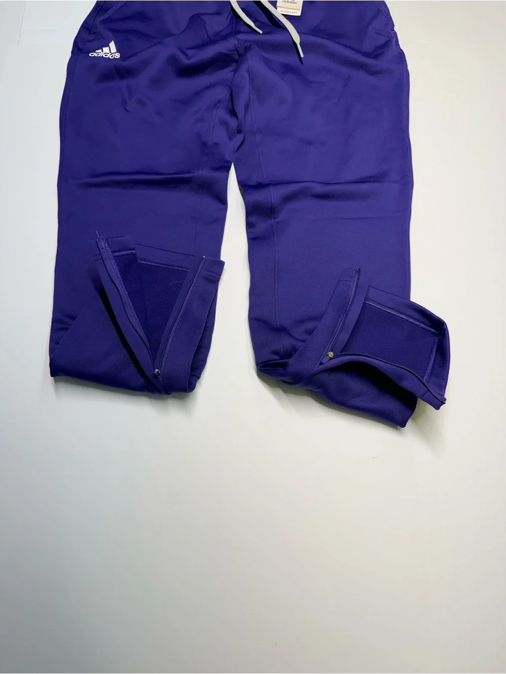 adidas Team Tap Pants SWEATPANTS Women M Ankle Zip Purple Retail $60 NWT